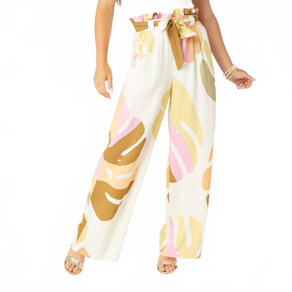 NEW COCO + CARMEN lyla printed flowy pant in mixed sorbet